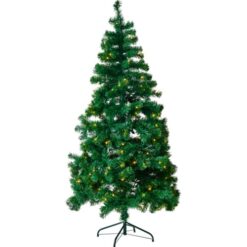 Kunstigt juletræ med 240 LED lys i varm hvid - Plastik/metal